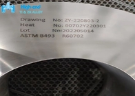 Des Zirkonium-R60702 nahtloser gerollter Ring Schmieden-des Ring-ASTM B493